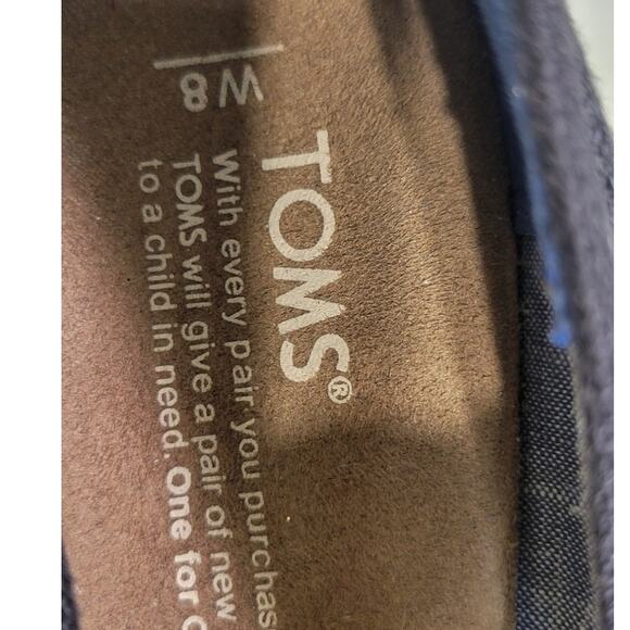 Toms Sandals Womens Size 8 Michelle Black Canvas Wedges Cork Heel Peep-Toe - Picture 9 of 9